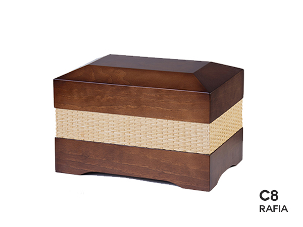 Model C8 Raffia  – Wooden cremation urn